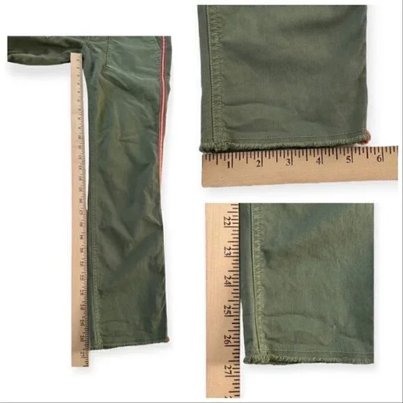 Nili‎ Lotan Jenna Pant With Side Tape, Camo Green with red tape, Size 0
